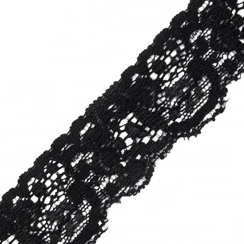 Elastīga mežģīnes lente 3,5cm – 3 melna 180659