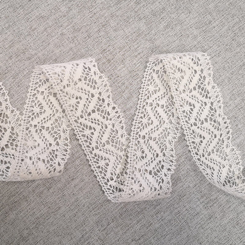 Kokvilnas mežģīne 5cm – piena balta