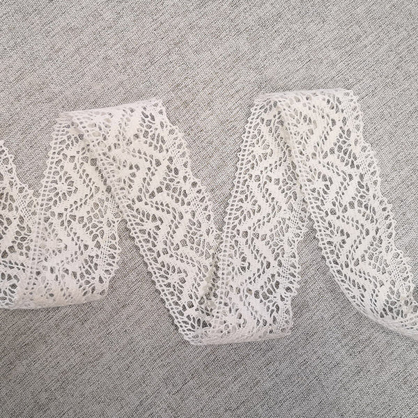 Kokvilnas mežģīne 5cm – piena balta