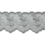 Izšūta organzas mežģīnes lente 4,5cm