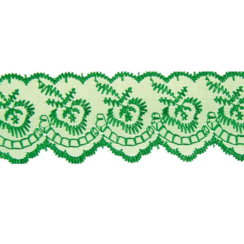 Izšūta organzas mežģīnes lente 4,5cm