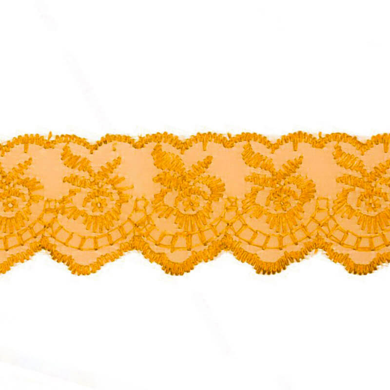 Izšūta organzas mežģīnes lente 4,5cm