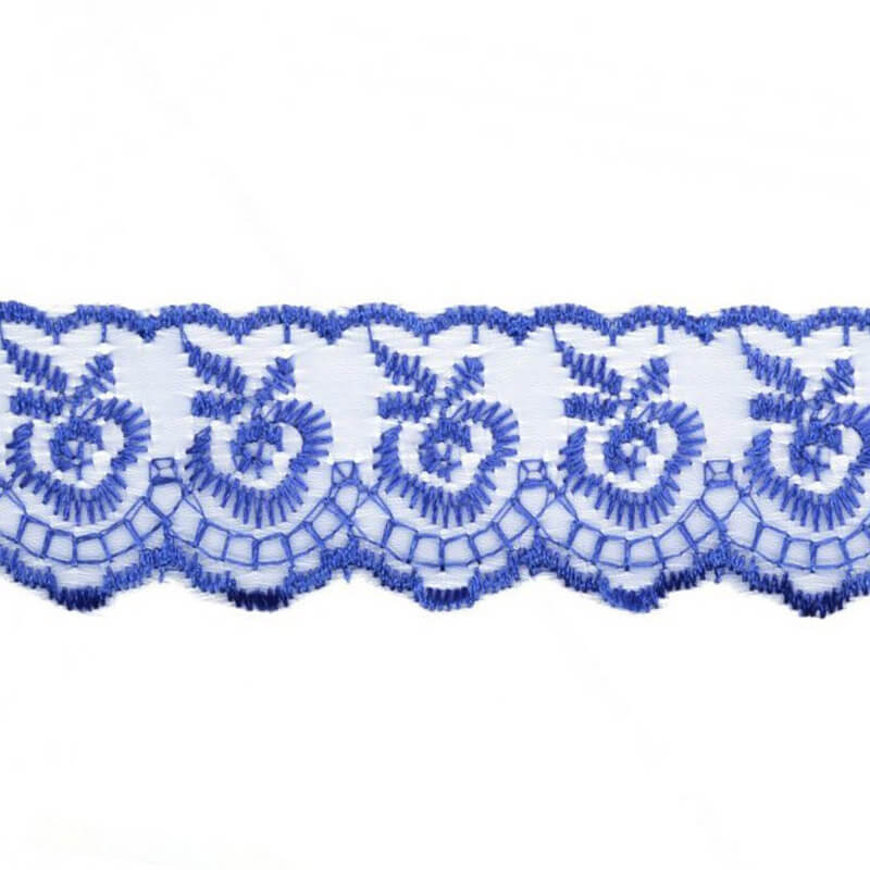 Izšūta organzas mežģīnes lente 4,5cm