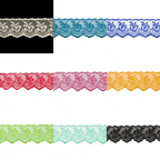 Izšūta organzas mežģīnes lente 4,5cm