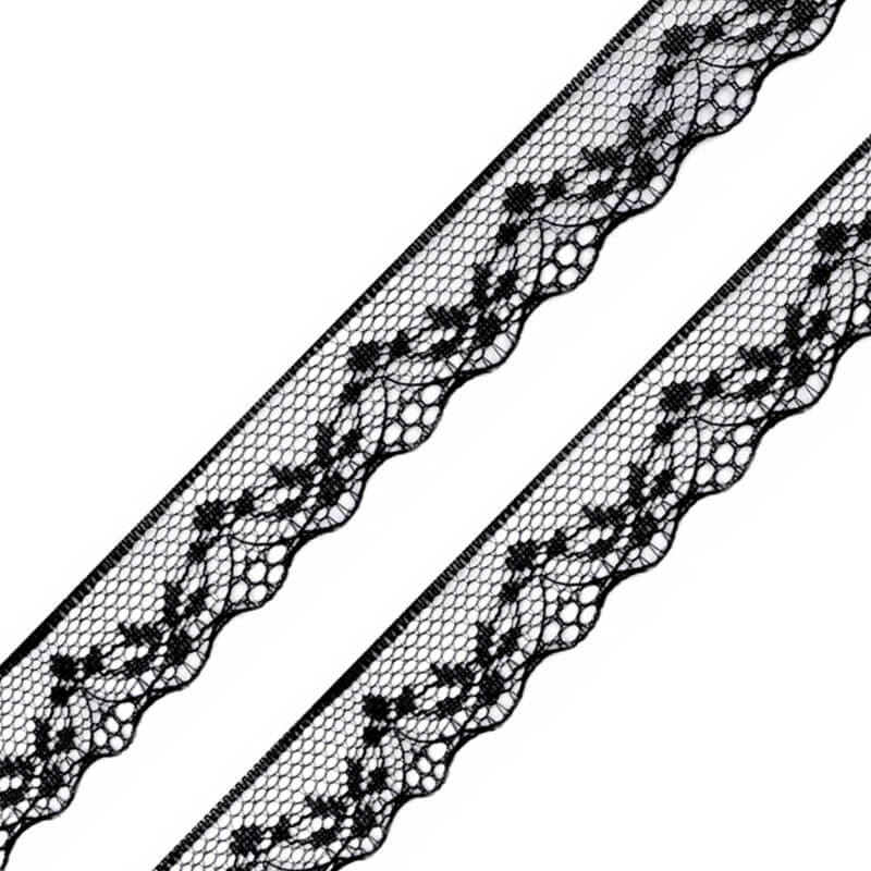 Mežģīnes lente 18mm – 2 melna 180997