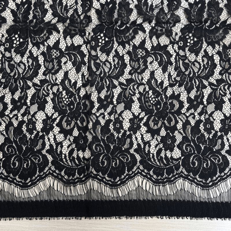 Mežģīnes audums 250x135cm - melns