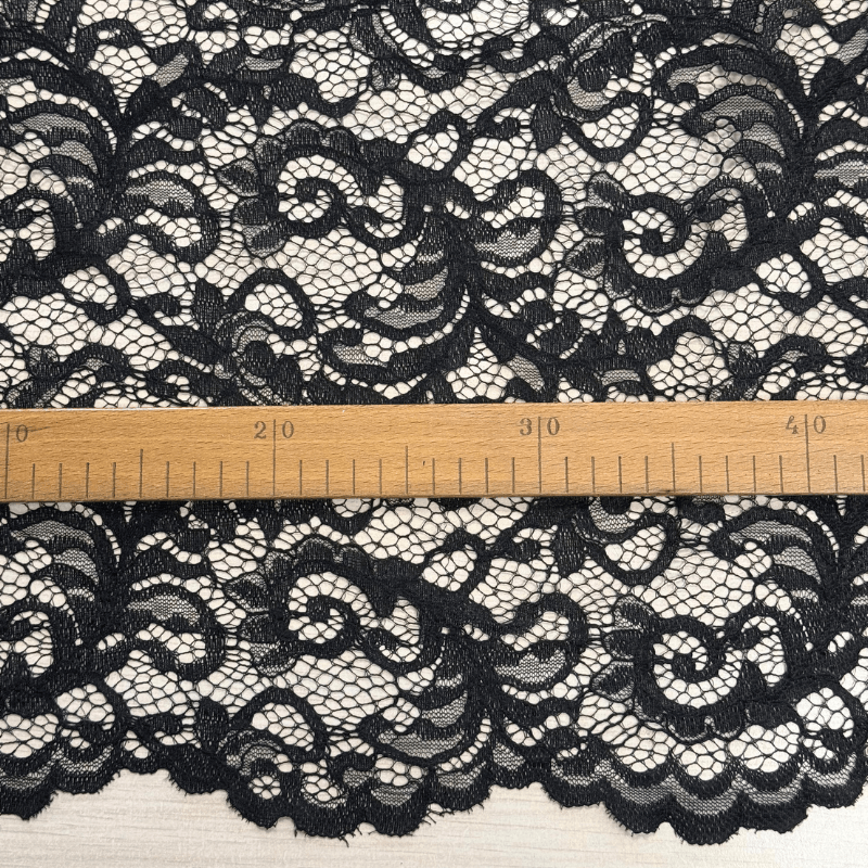Mežģīnes audums 150cm - melns