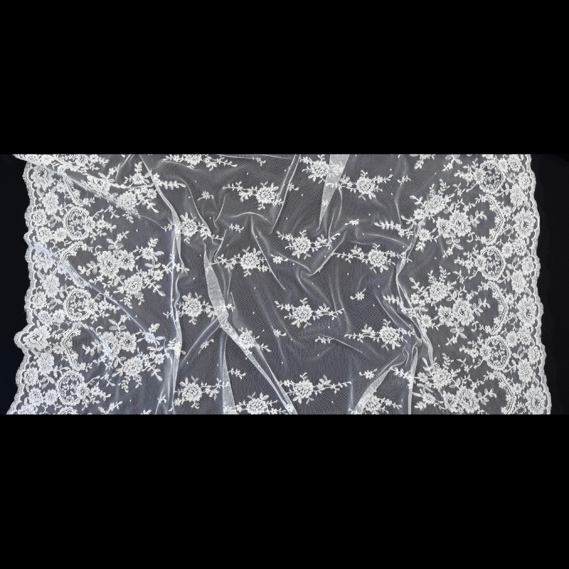Mežģīnes audums 150cm - balts