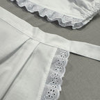 Apron with cotton lace - white
