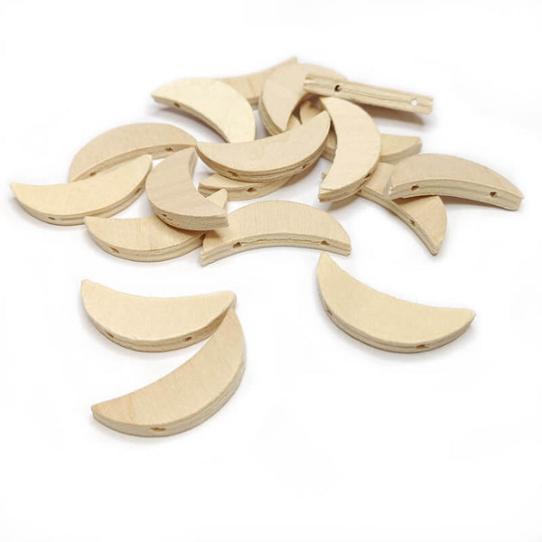 Koka pērle 35x16mm - mēness