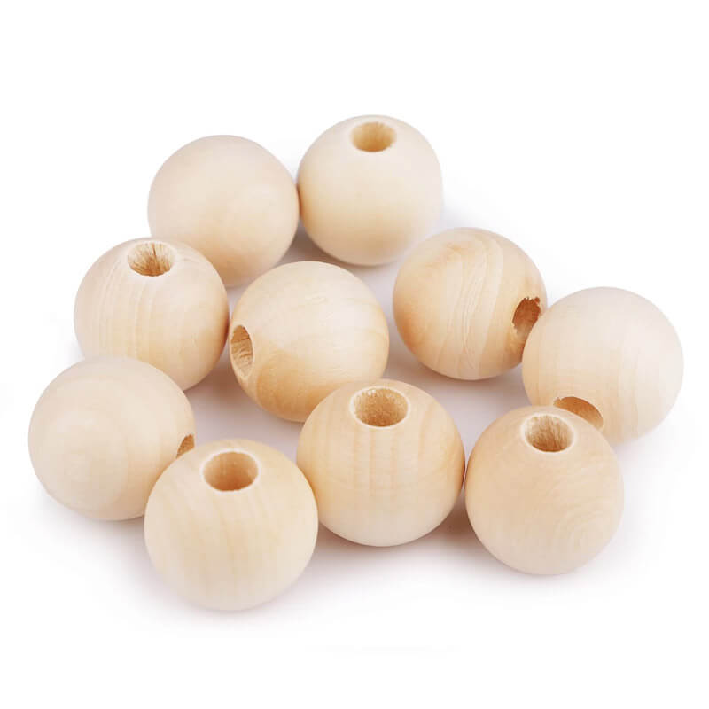 Koka bumbiņa Ø25mm - gaišs koks 340173