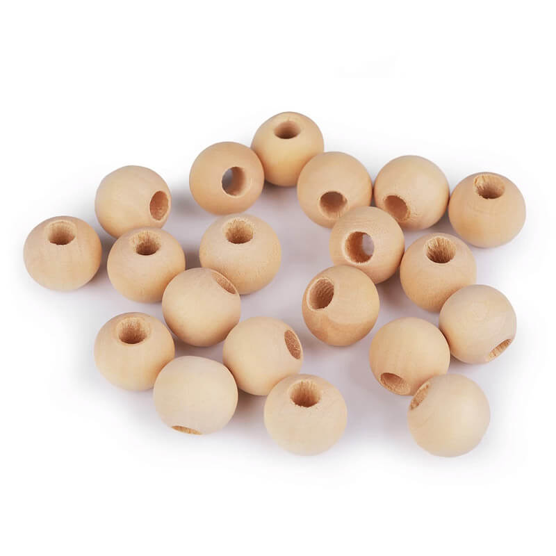 Koka bumbiņa Ø15mm – gaišs koks