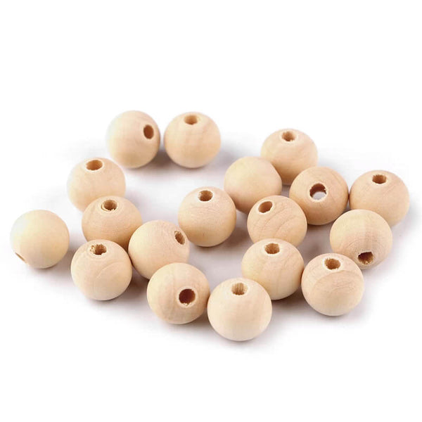 Koka bumbiņa Ø14mm – gaišs koks