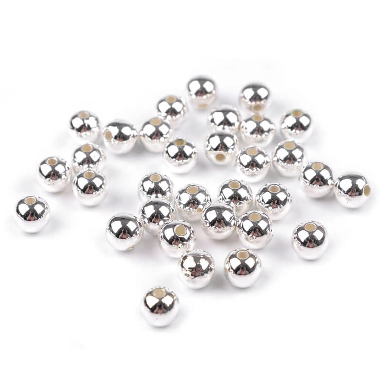 Plastic beads 20g - silver