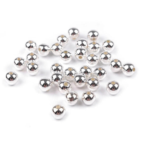 Plastmasas pērles Ø8mm | 20g - sudraba
