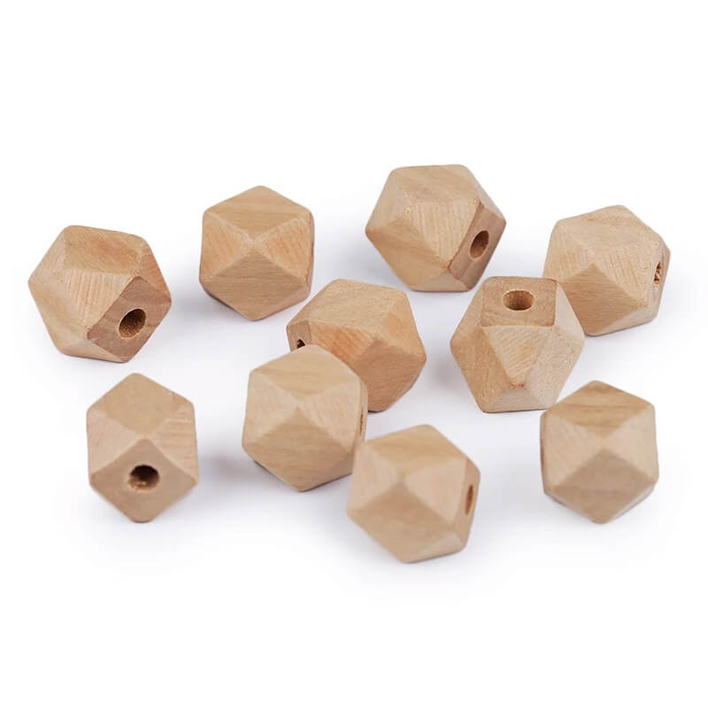 Koka pērle - daudzskaldnis 8x8mm | 12x12mm | 15x15mm | 20x20mm
