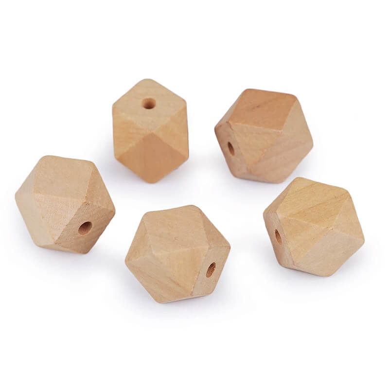 Koka pērle - daudzskaldnis 8x8mm | 12x12mm | 15x15mm | 20x20mm