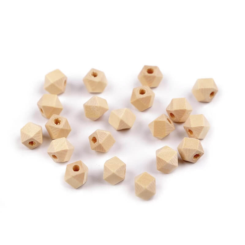 Koka pērle - daudzskaldnis 8x8mm | 12x12mm | 15x15mm | 20x20mm