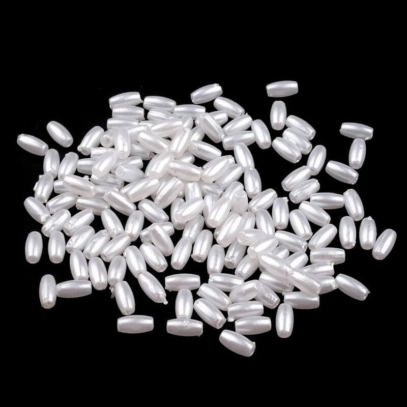 Plastic beads / spacers 3x6mm | 10g - rice