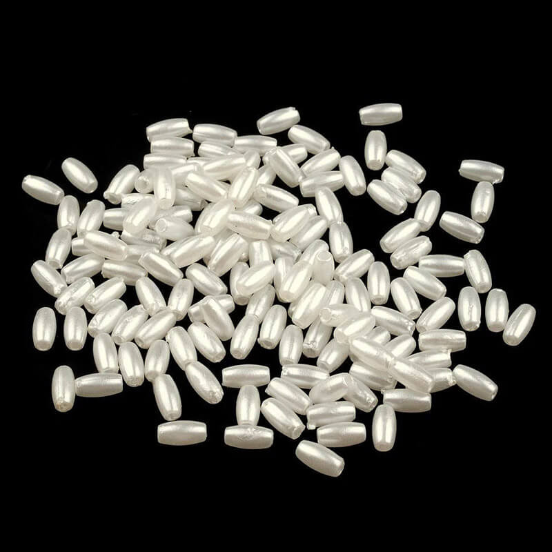 Plastic beads / spacers 3x6mm | 10g - rice