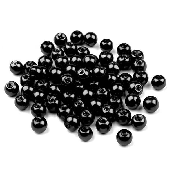 Stikla pērle - melna