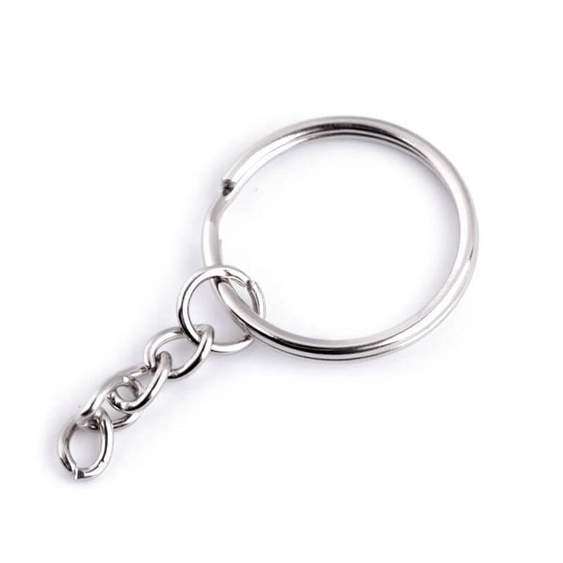 Metal key ring with chain Ø25mm