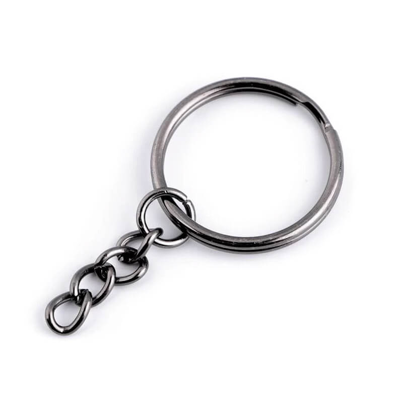 Metal key ring with chain Ø25mm