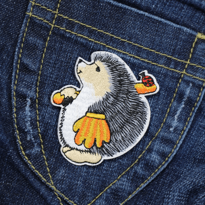 Decorative iron-on patch - hedgehog