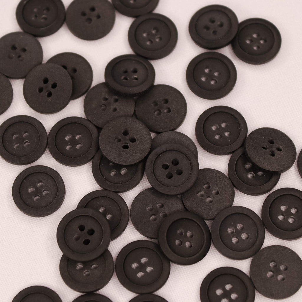 Plastmasas poga Ø15mm - melna, matēta