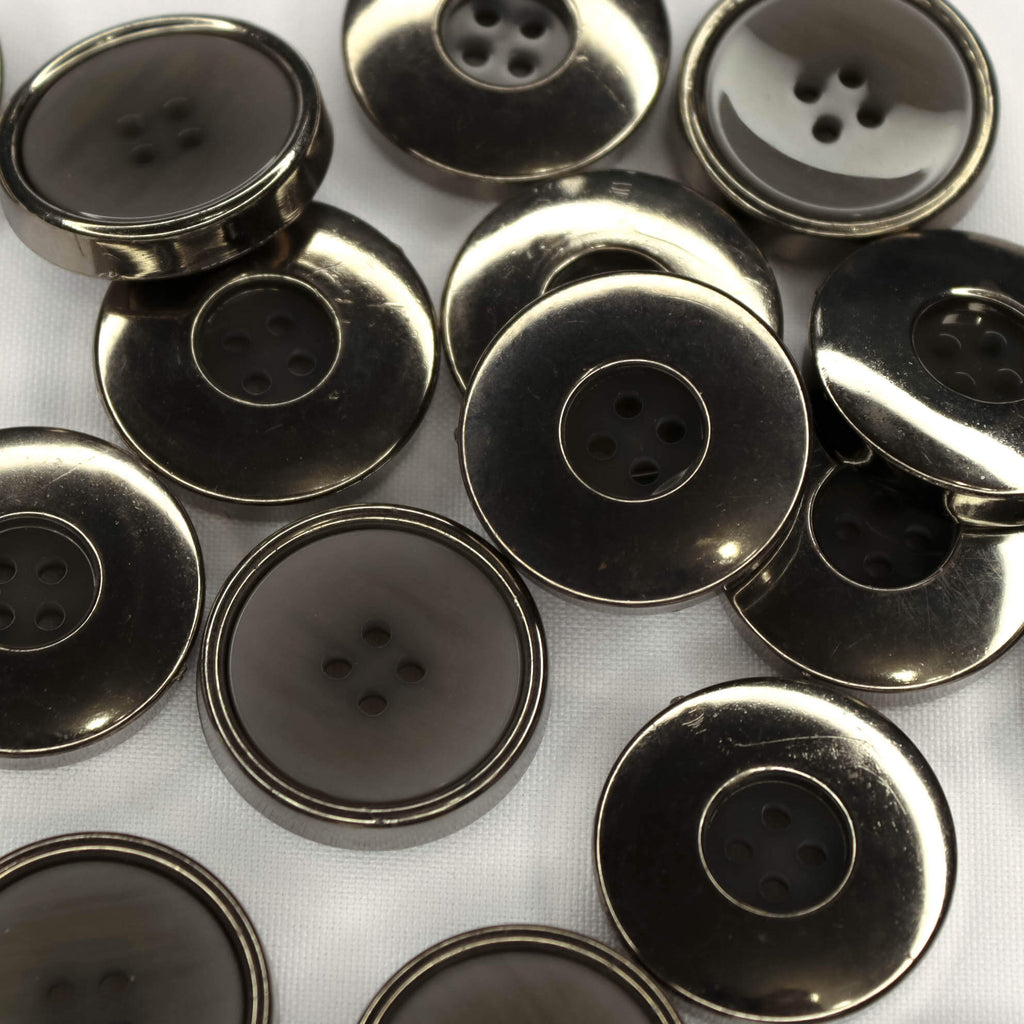 Plastmasas poga Ø30mm - pelēka, metāliska