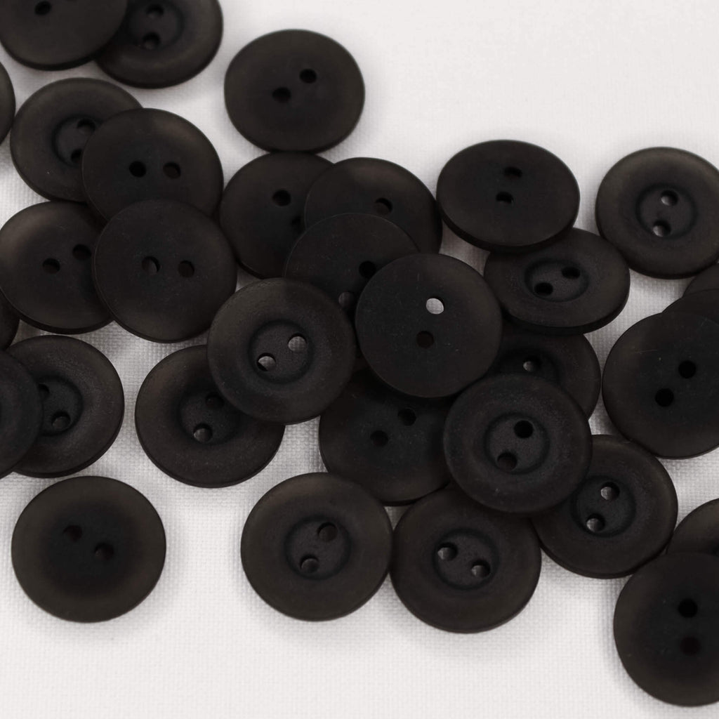 Plastmasas poga Ø18mm - tumši pelēka ar caurspīdīguma efektu