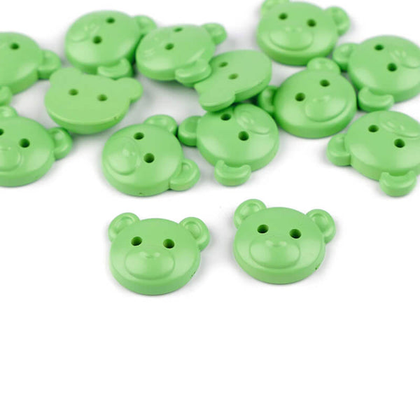 Plastmasas pogas bērniem - Lācis - zaļa