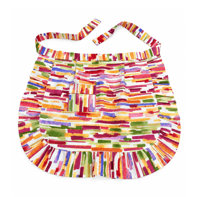 Apron with lace - white