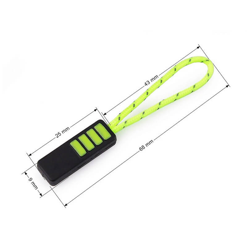 Loop for zipper slider 68mm - black with gray