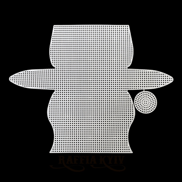 Plastmasas tīkla sagatave / pamatne somas izgatavošanai 13x8x5cm