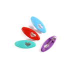 Colorful plastic safety pins with hearts 6pcs.
