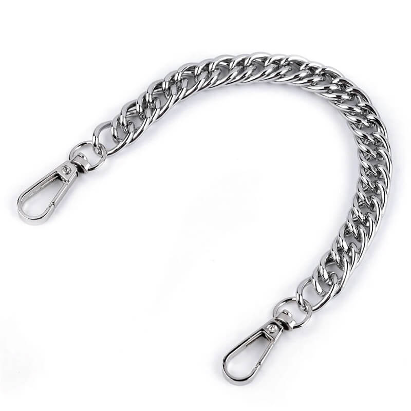 Bag handle with chain and carabiners