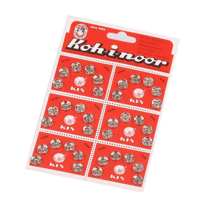 Sew-on metal snap button - silver