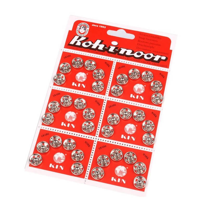 Sew-on metal snap button - silver