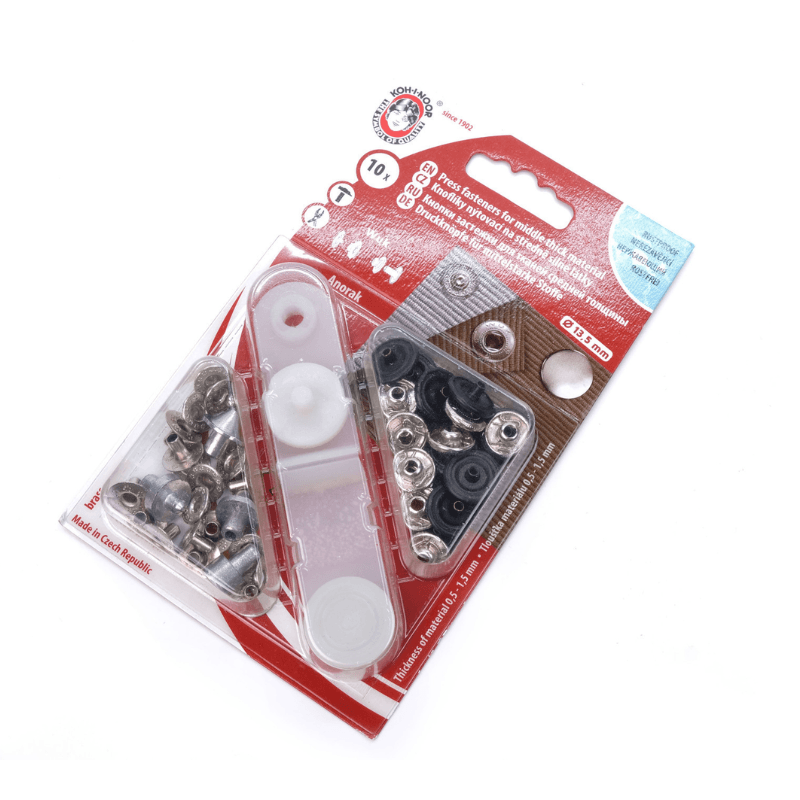 Wuk push-in metal snap buttons Ø15mm - for medium-thick fabrics