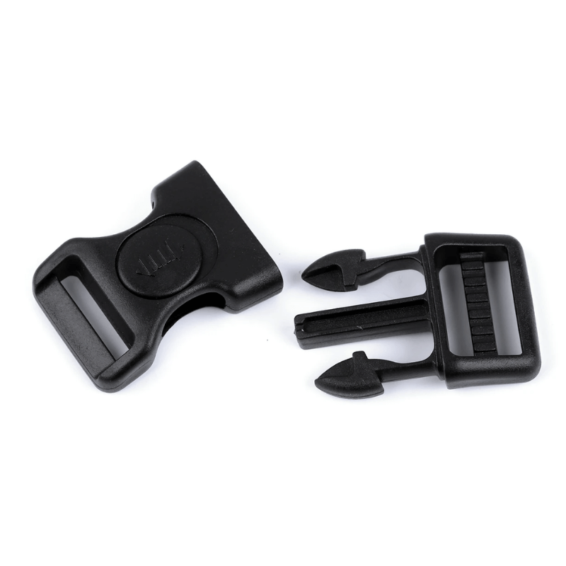 Plastic buckle clip with safety lock 20mm – black