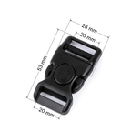 Plastic buckle clip with safety lock 20mm – black