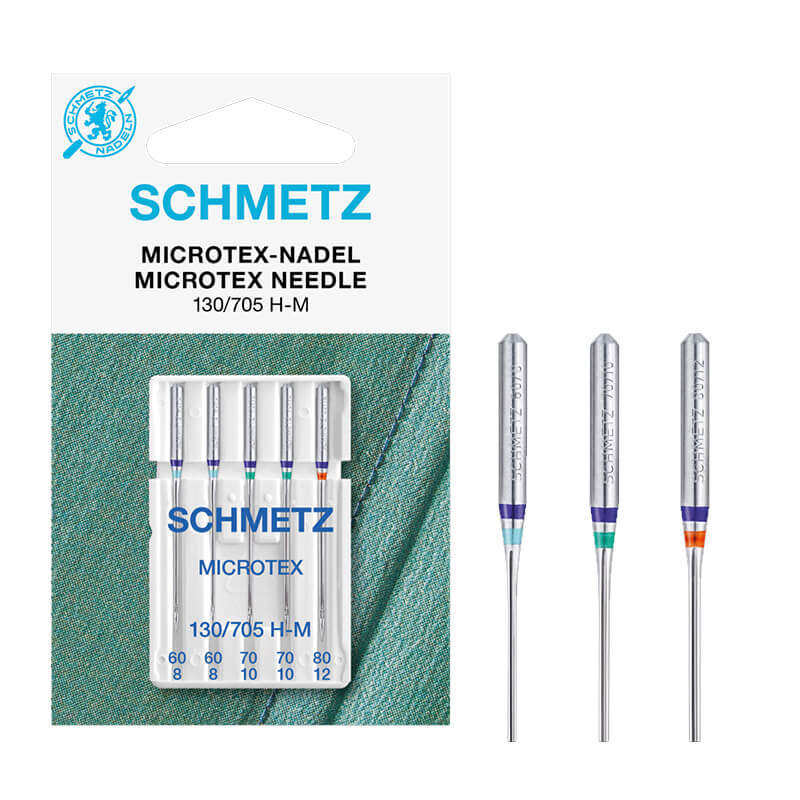 Šujmašīnu adatas smalkiem audumiem SCHMETZ Microtex 130/705 H-M 60; 70; 80