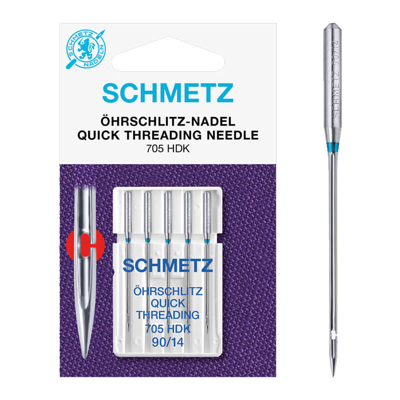 Schmetz Quick Threading - viegli ieveramās šujmašīnas adatas 705 HDK