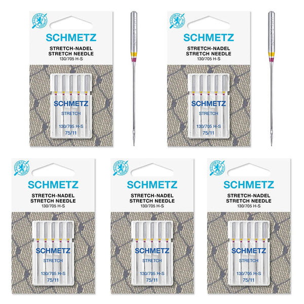SCHMETZ Stretch šujmašīnu adatas elastīgiem audumiem 130/705 H-S