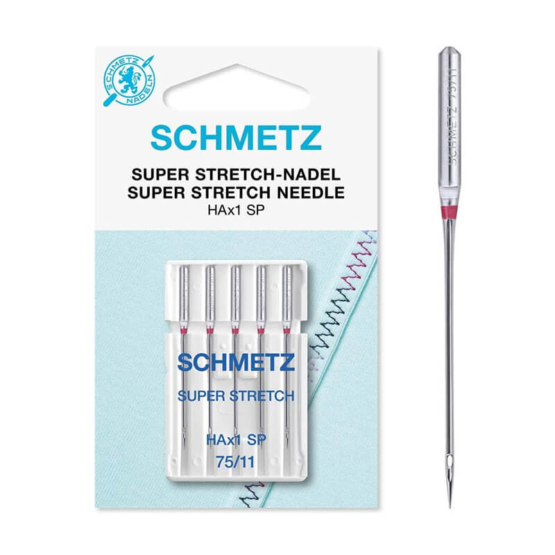 SCHMETZ Super Stretch šujmašīnu adatas ļoti elastīgiem audumiem HAx1 SP