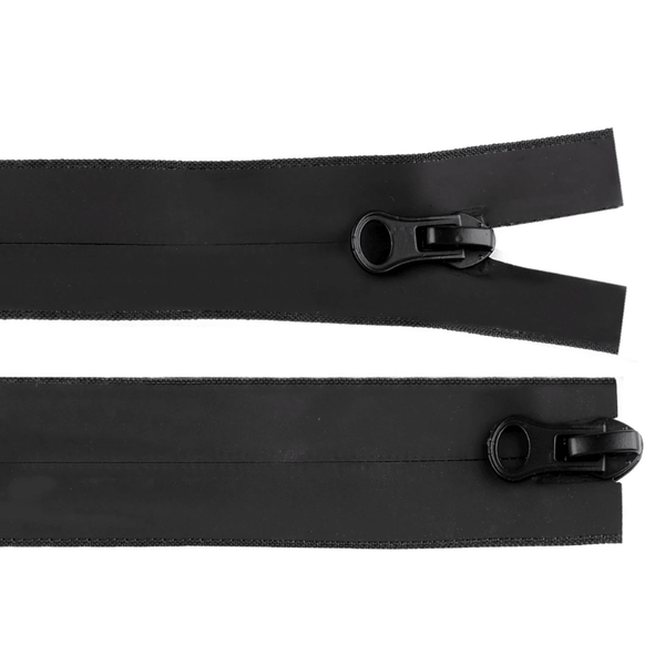 Ūdens necaurlaidīgs rāvējslēdzējs 80cm - divvirzienu - melns, matēts
