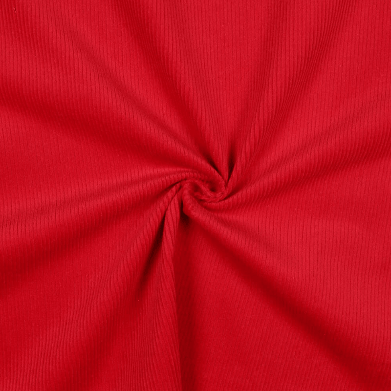 Kokvilnas velveta audums 145cm | 320g/m² - sarkans