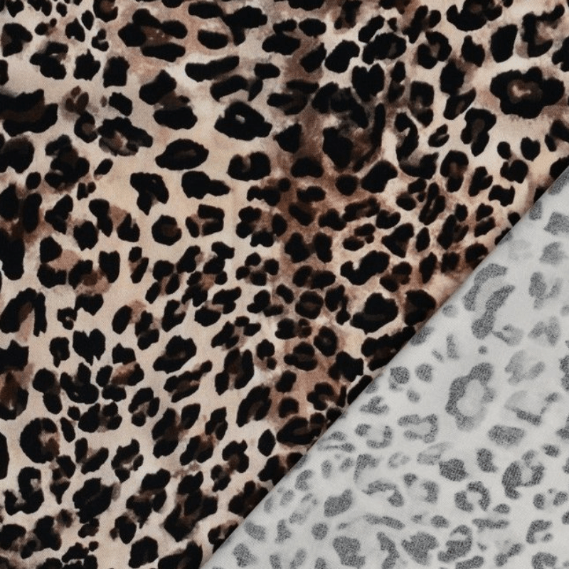 Viskozes audums ar elastānu 138cm | 180g/m² – leoparda raksts