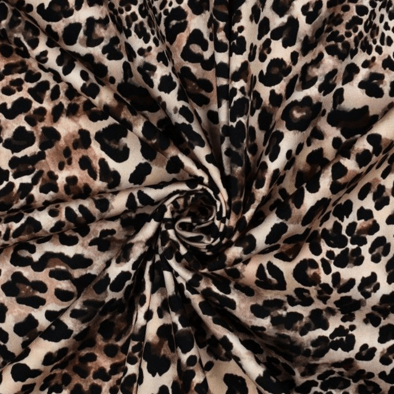Viskozes audums ar elastānu 138cm | 180g/m² – leoparda raksts
